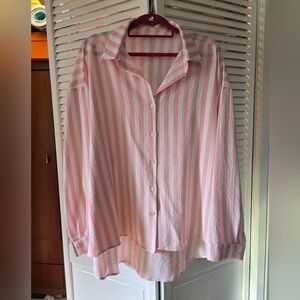 Pink Striped Button Down Shirt